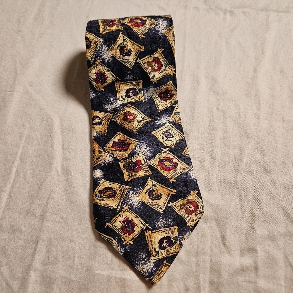 Ferrell Reed for Nordstrom 100%‎ Silk Tie Made in US Abstract Floral Print